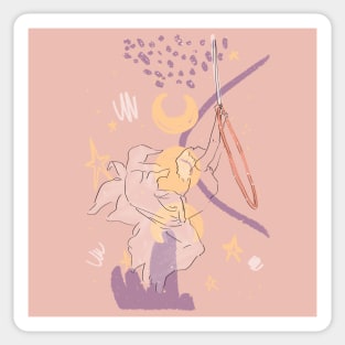 Aerial Hoop in the night Sticker